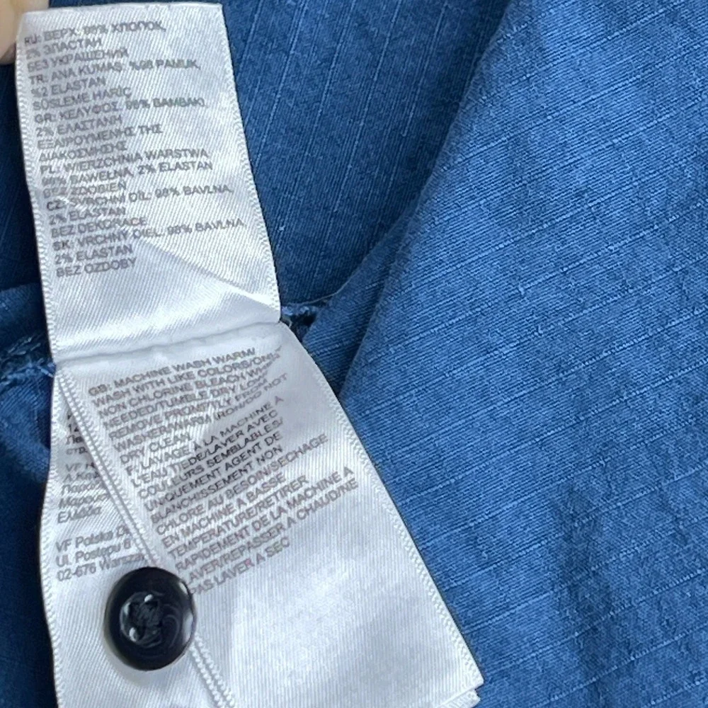 The North Face Mens Blue Ripstop Long Sleeve Button Down Utility Shirt Large